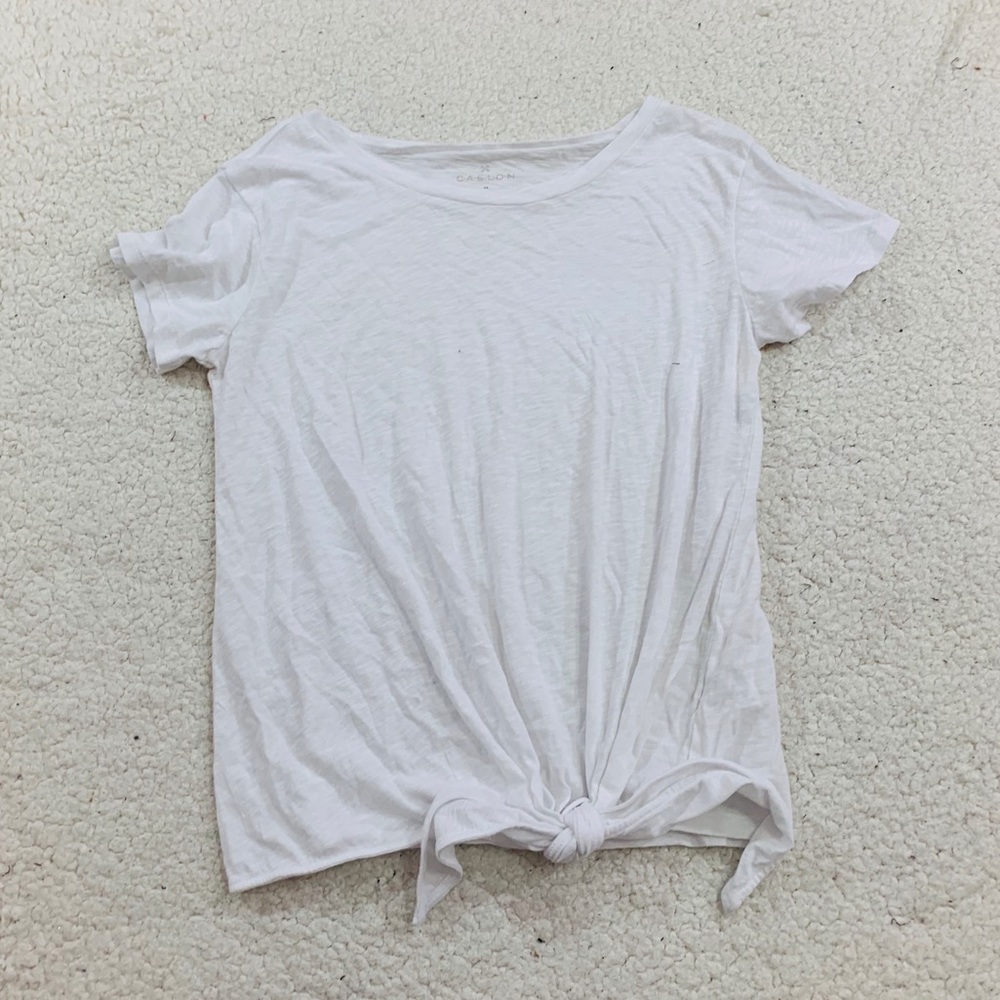 Caslon white shirt sleeve tie front top